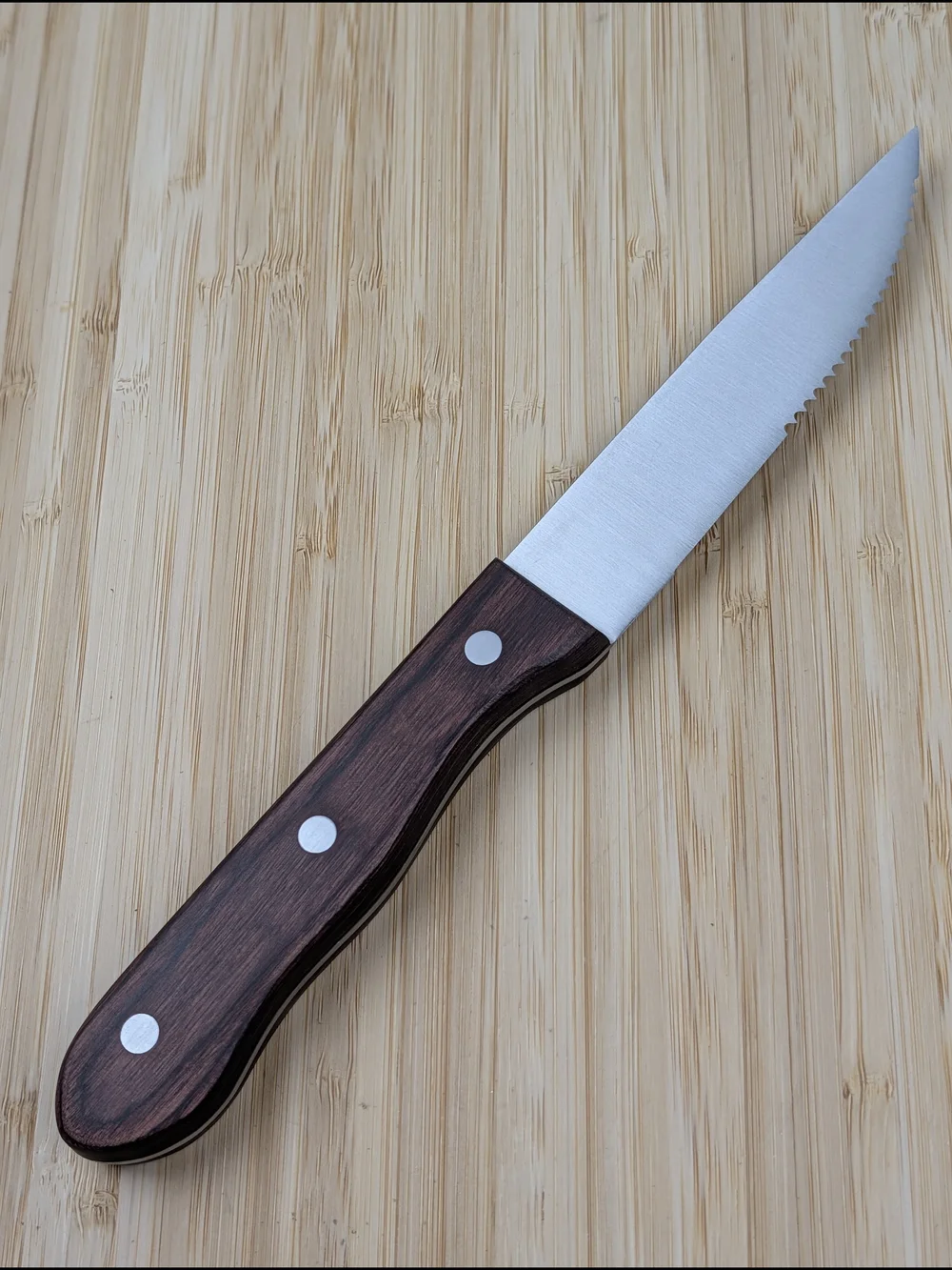 ZWILLING Serrated Steakhouse Steak Knife - Brown Wood Handle, Stainless Blade